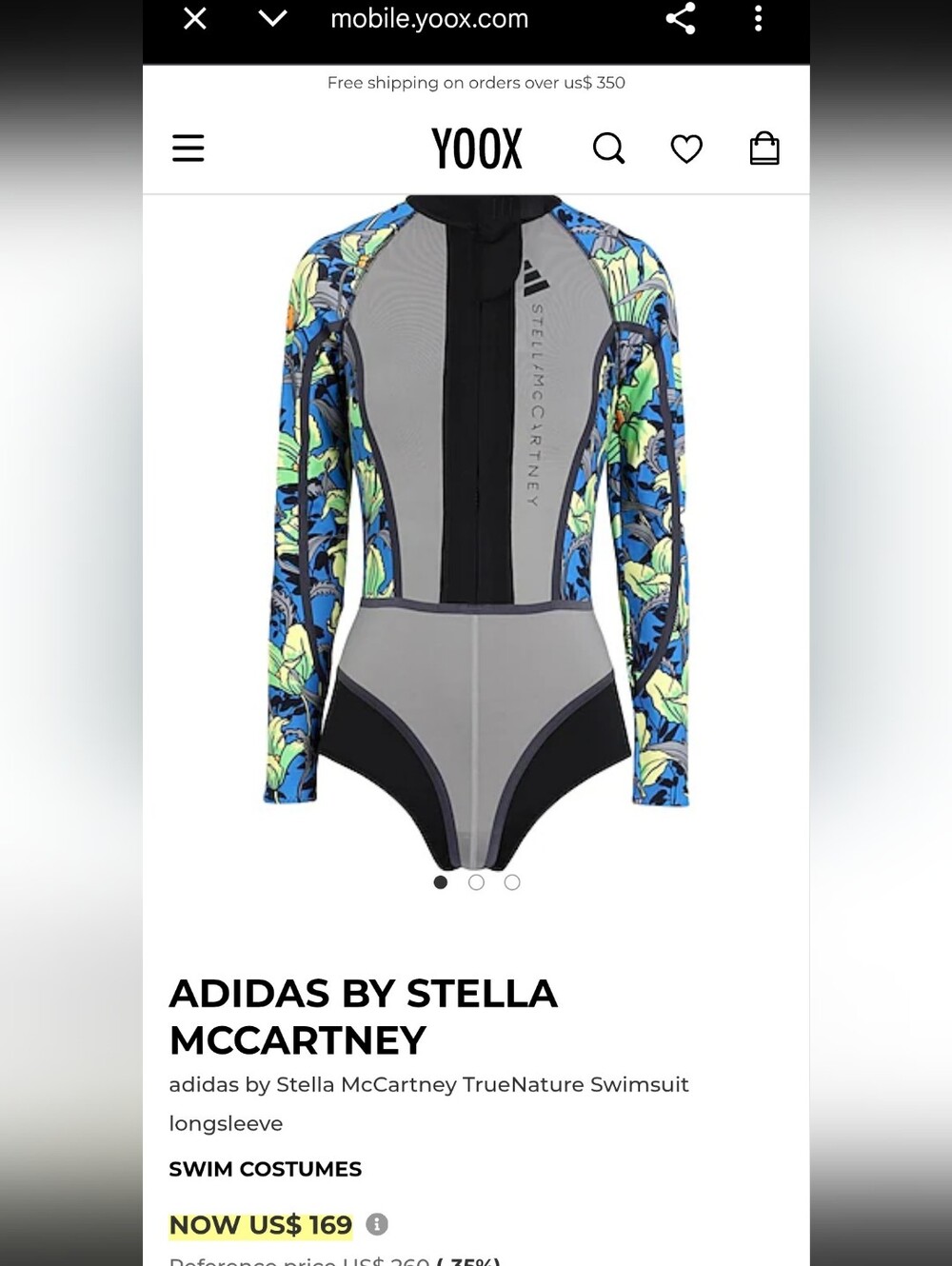 Adidas by stella mccartney long sleeve swimsuit Last One
